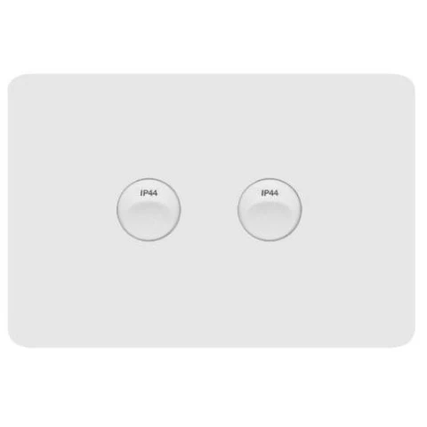 Hager Allure 2 Gang IP44 Horizontal Switch, Available in 3 Colours - Image 2