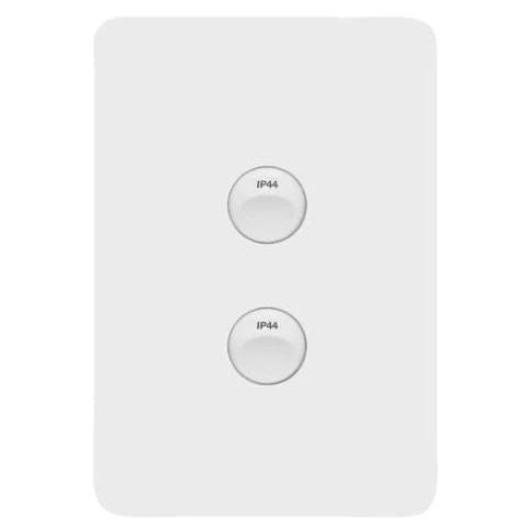 Hager Allure 2 Gang IP44 Vertical Switch, Available in 3 Colours