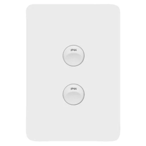 Hager Allure 2 Gang IP44 Vertical Switch, Available in 3 Colours - Image 2