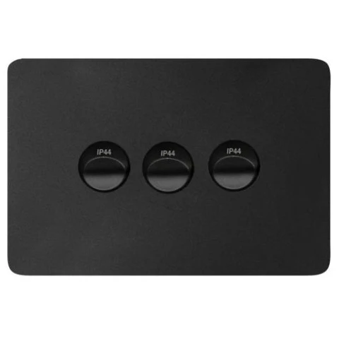 Hager Allure 3 Gang IP44 Horizontal Switch, Available in 3 Colours - Image 3