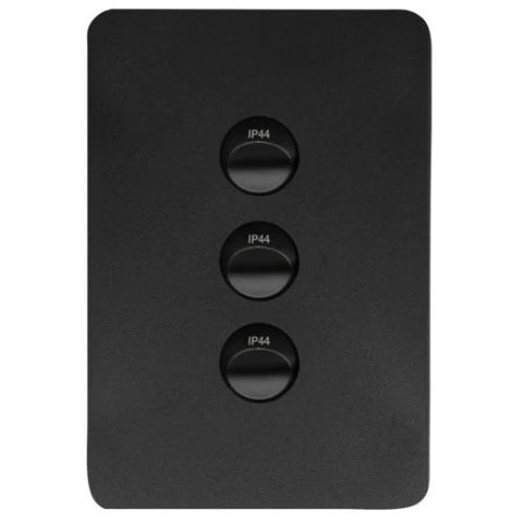 Hager Allure 3 Gang IP44 Vertical Switch, Available in 3 Colours - Image 3