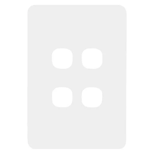 Hager Allure 4 Gang Hybrid Cover Grid & Plate Only, Available in 3 Colours - Image 2