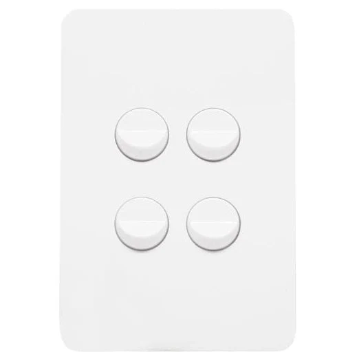 Hager Allure 4 Gang Switch, Available in 3 Colours