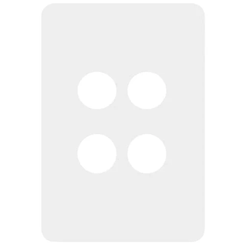 Hager Allure 4 Gang Grid & Plate Only, Available in 3 Colours