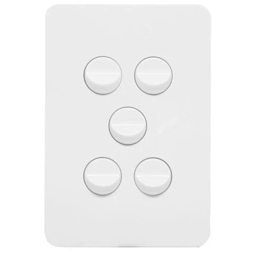 Hager Allure 5 Gang Switch, Available in 3 Colours - Image 2