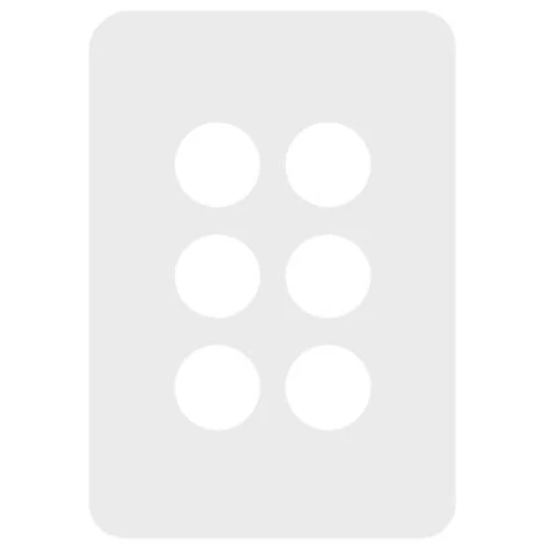 Hager Allure 6 Gang Cover Plate Only, Available in 3 Colours