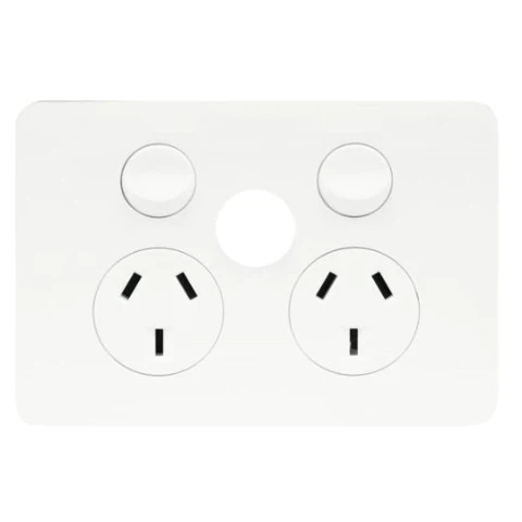 Hager Allure Double Powerpoint With Blank Extra Switch, Available in 3 Colours