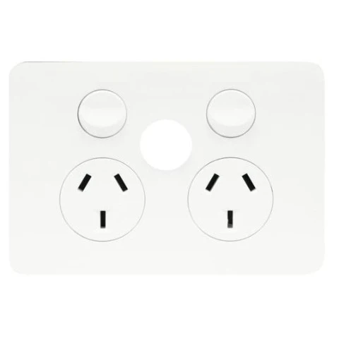 Hager Allure Double Powerpoint With Blank Extra Switch, Available in 3 Colours - Image 2
