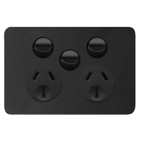 Hager Allure Double Powerpoint With Extra Switch, Available in 3 Colours - Image 3