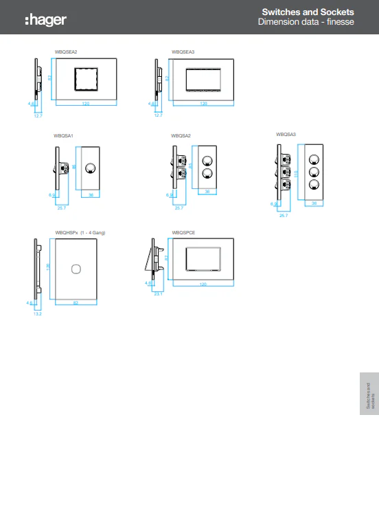 Hager Finesse Double Powerpoint 10a With Type A&C USB Charger, Available in 3 Colours - Image 6