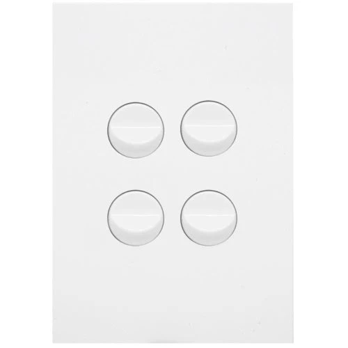 Hager Finesse 4 Gang Switch, Available in 3 Colours