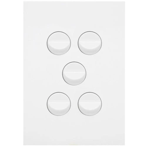 Hager Finesse 5 Gang Switch, Available in 3 Colours - Image 2