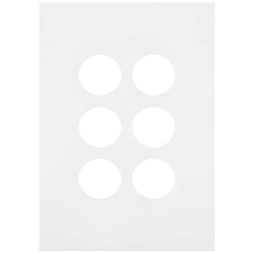 Hager Finesse 6 Gang Grid & Plate Only, Available in 3 Colours