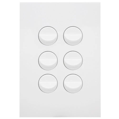 Hager Finesse 6 Gang Switch, Available in 3 Colours