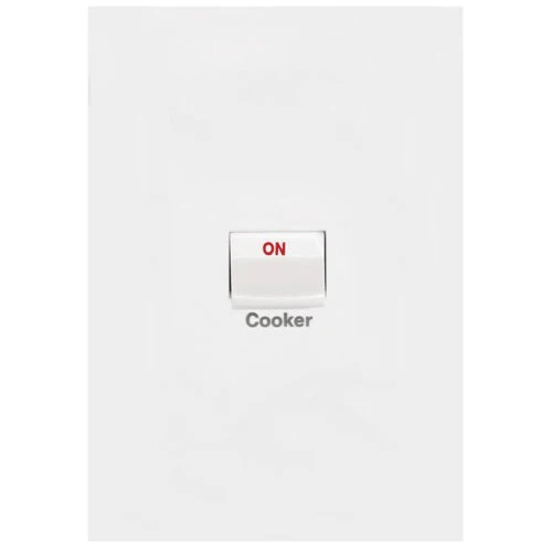 Hager Finesse Single Oven/Cooker Switch Vertical, Available in 3 Colours