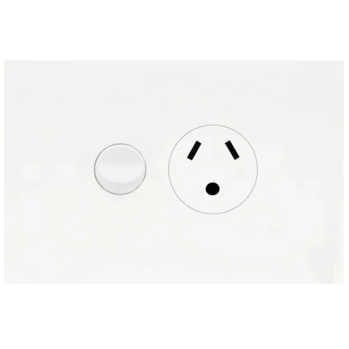 Hager Finesse Single Powerpoint 10a With Round Earth, Available in 3 Colours - Image 2