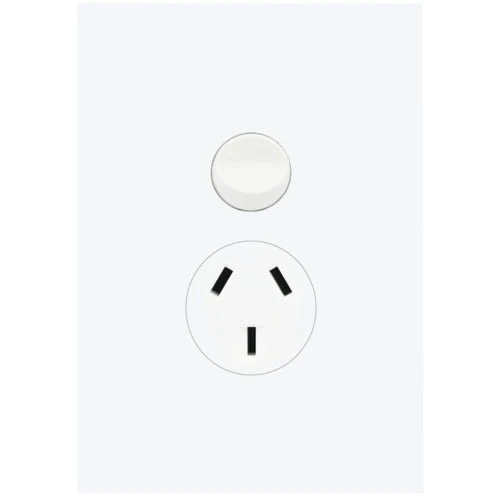 Hager Finesse Single Powerpoint Vertical 10a, Available in 3 Colours - Image 2