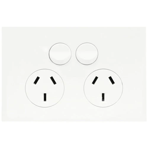 Hager Finesse Double Powerpoint 10a, Available in 3 Colours - Image 2