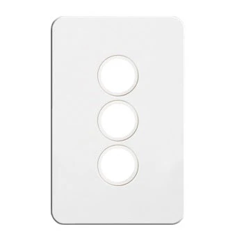 Hager Silhouette 3 Gang Grid & Plate Assembly, Available in 3 Colours