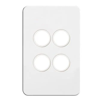 Hager Silhouette 4 Gang Grid & Plate Assembly, Available in 3 Colours
