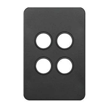 Hager Silhouette 4 Gang Grid & Plate Assembly, Available in 3 Colours - Image 2