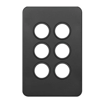 Hager Silhouette 6 Gang Grid & Plate Assembly, Available in 3 Colours - Image 2