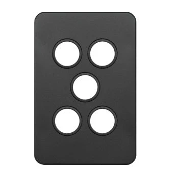 Hager Silhouette 5 Gang Grid & Plate Assembly, Available in 3 Colours - Image 2