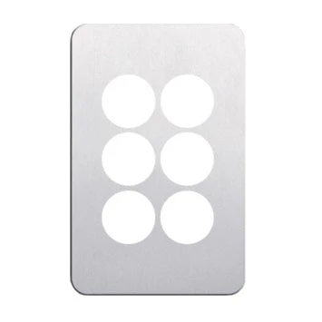 Hager Silhouette 6 Gang Cover Plate Only, Available in 5 Colours