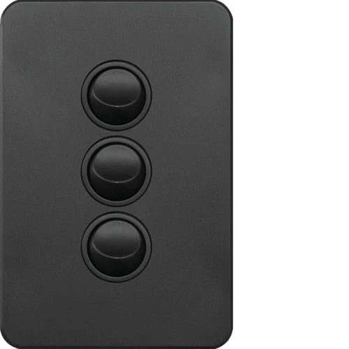 Hager Silhouette 3 Gang Complete Switch, Available in 3 Colours - Image 3