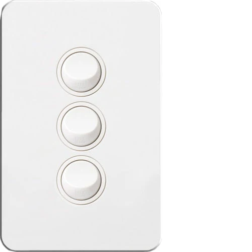 Hager Silhouette 3 Gang Complete Switch, Available in 3 Colours - Image 5