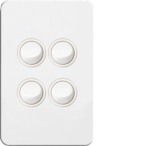 Hager Silhouette 4 Gang Complete Switch, Available in 3 Colours - Image 2