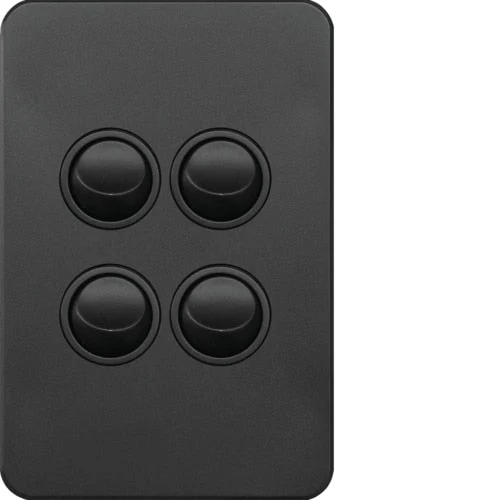 Hager Silhouette 4 Gang Complete Switch, Available in 3 Colours - Image 3