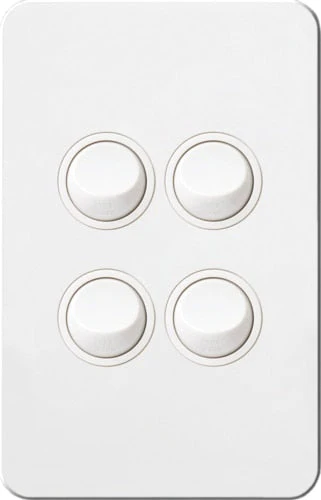 Hager Silhouette 4 Gang Complete Switch, Available in 3 Colours - Image 5