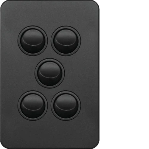 Hager Silhouette 5 Gang Complete Switch, Available in 3 Colours - Image 3