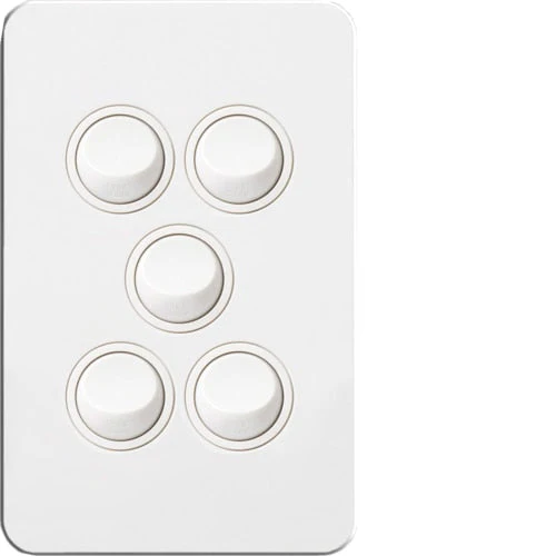 Hager Silhouette 5 Gang Complete Switch, Available in 3 Colours - Image 5