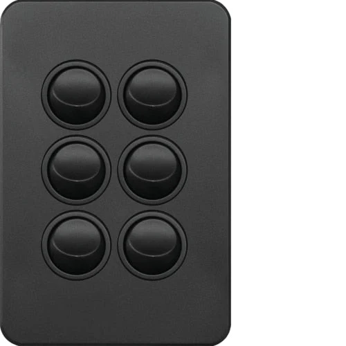 Hager Silhouette 6 Gang Complete Switch, Available in 3 Colours - Image 3