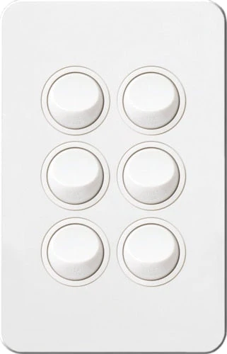 Hager Silhouette 6 Gang Complete Switch, Available in 3 Colours - Image 5