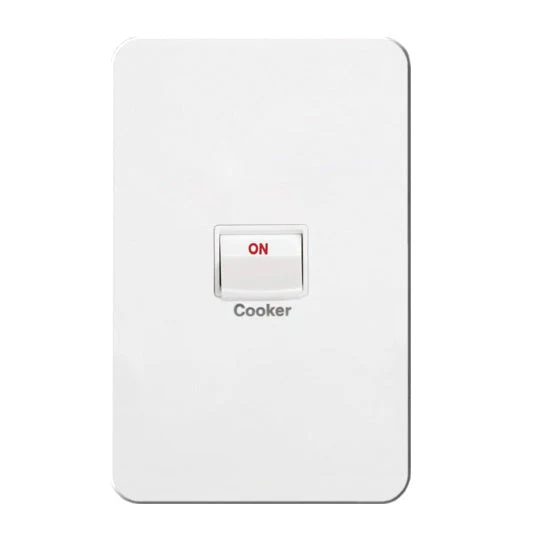 Hager Silhouette Double Pole Cooker Switch 40a, Available in 3 Colours - Image 3