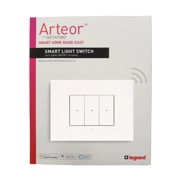 HPM Legrand Arteor With Netatmo 3 Gang Smart Light Switch - Image 5