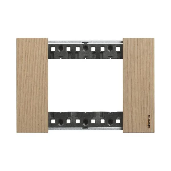 Legrand Bticino Living Now 3 Module Frame Wood Cover Plate, Available in 2 Colours - Image 2