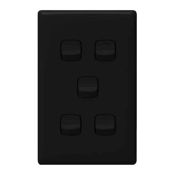 HPM Linea 5 Gang Flush Switch