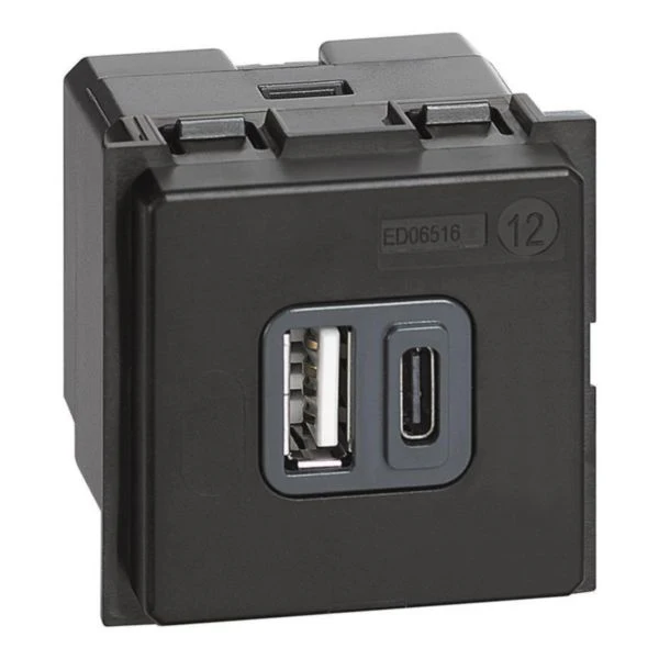 Legrand Bticino Living Now 2 Module Dual USB A+C Charger