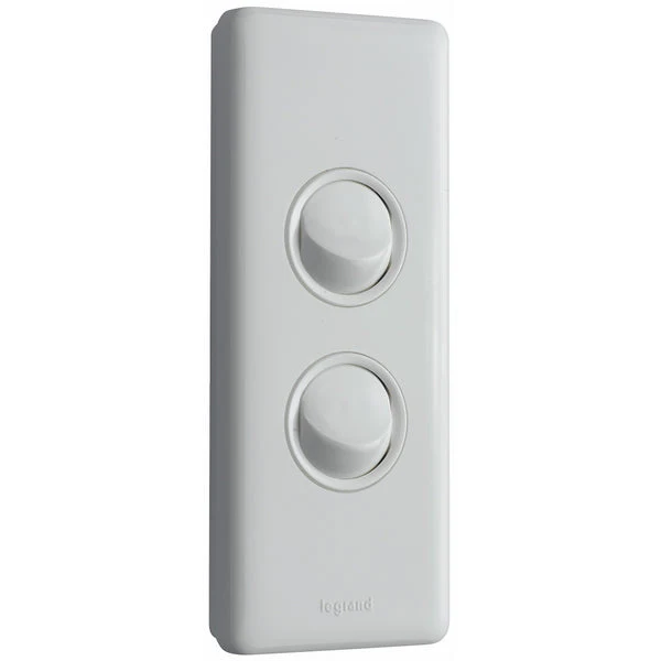 Legrand Excel Life 2 Gang Architrave Switch, White