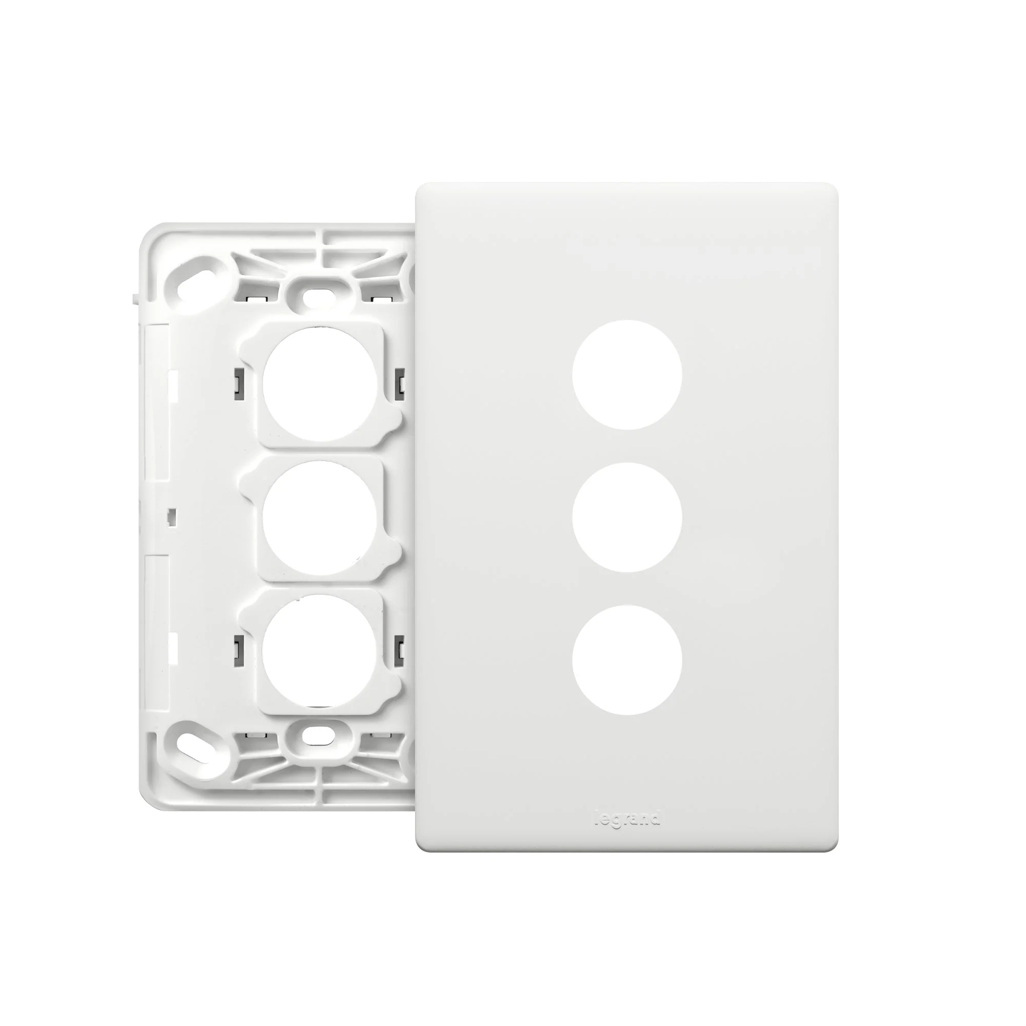 Legrand Excel Life 3 Gang Grid & Plate Assembly, Available in 5 Colours - Image 4
