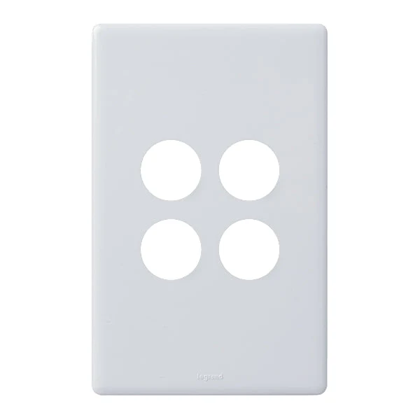 Legrand Excel Life 4 Gang Grid & Plate Assembly, Available in 5 Colours