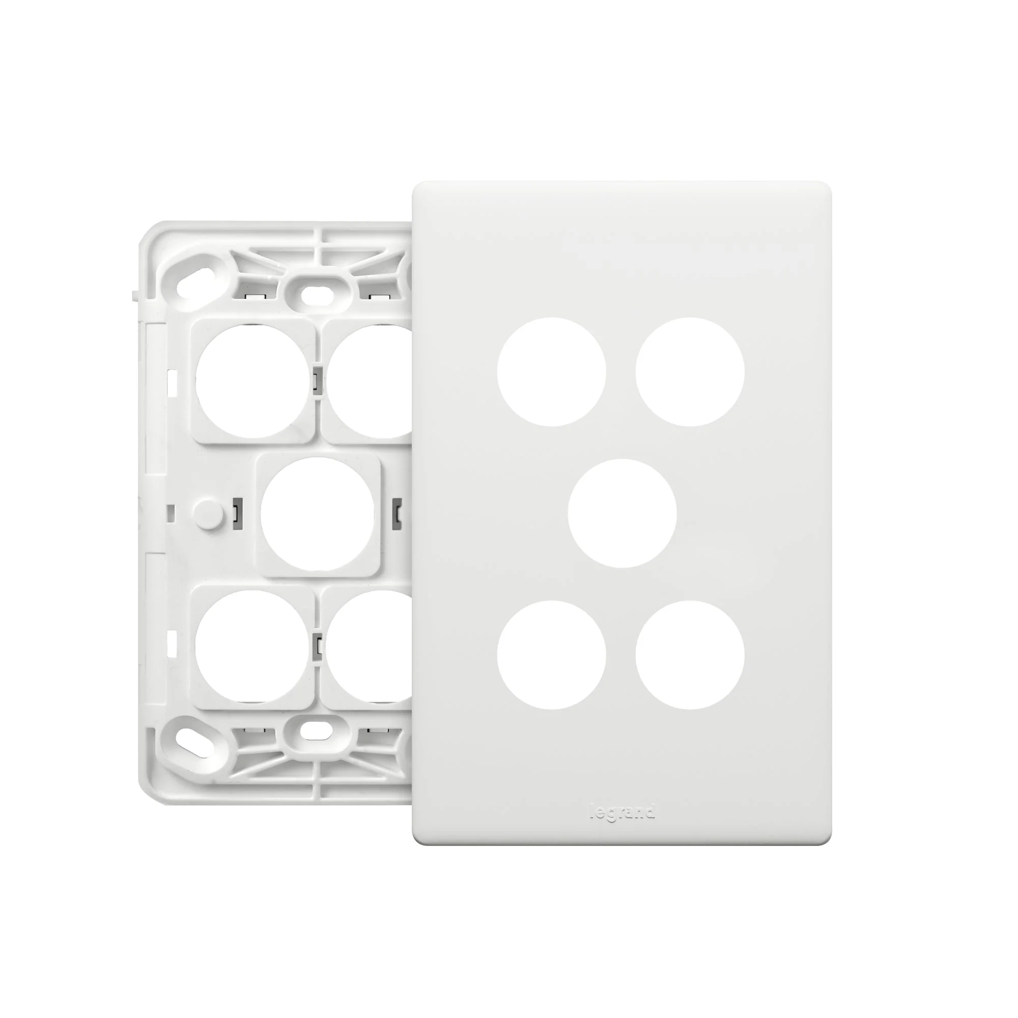 Legrand Excel Life 5 Gang Grid & Plate Assembly, Available in 5 Colours - Image 4