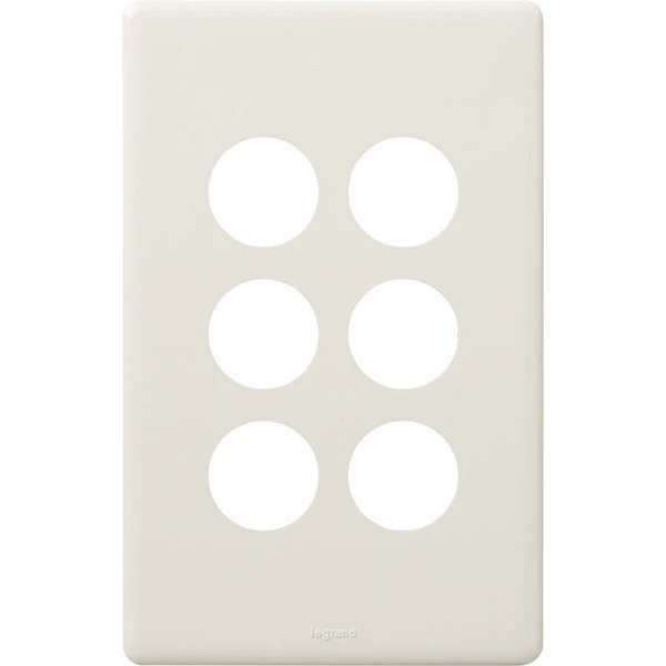 Legrand Excel Life 6 Gang Cover Plate Only, Available in 4 Colours - Image 3