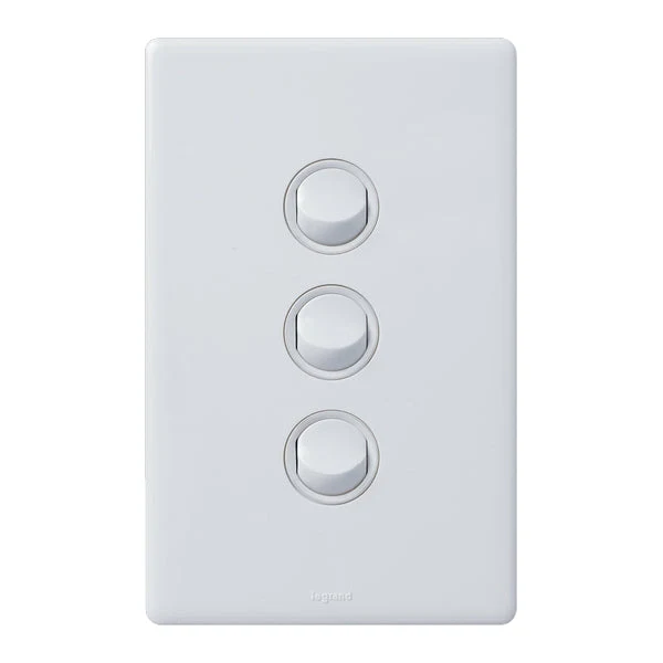 Legrand Excel Life 3 Gang Switch, Available in 5 Colours