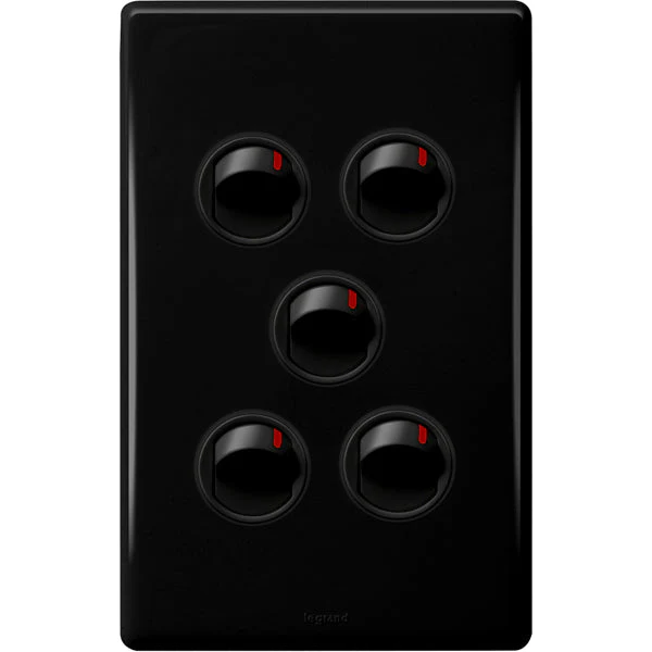 Legrand Excel Life 5 Gang Switch, Available in 5 Colours