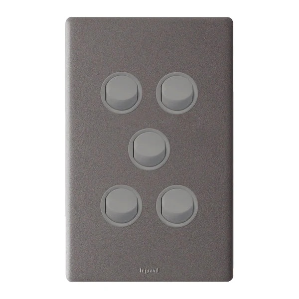 Legrand Excel Life 5 Gang Switch, Available in 5 Colours - Image 2